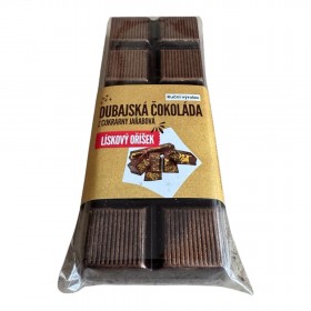 Dubajská čokoláda z Cukrárny Jařabová, hořká, lískový oříšek, malá tabulka  