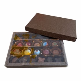 Zlato-hnědá velká bonboniéra - pralinky 22ks (1)