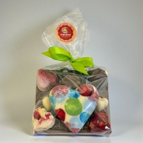 Čokoládové srdce s pralinkami - barevné malé (1)