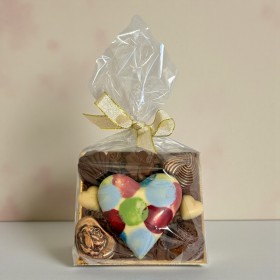 Čokoládové srdce s pralinkami - barevné malé (2)