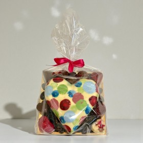 Čokoládové srdce s pralinkami - barevné velké (1)