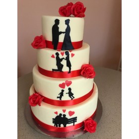 Poschoďový dort svatební č. FB30