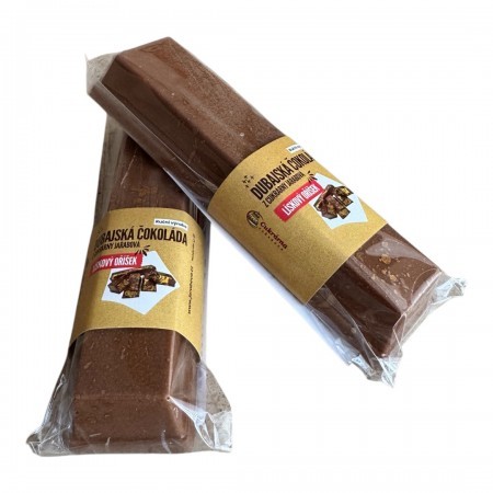 Dubajská čokoláda, mléčná, lískový oříšek - tyčinka