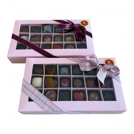 Růžová bonboniéra - pralinky 18ks