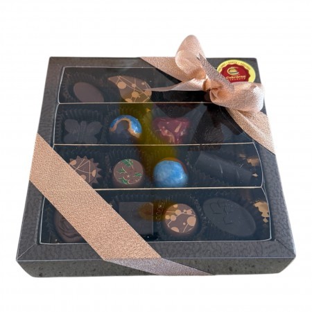 Zlato-hnědá bonboniéra - pralinky 16ks