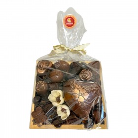 Čokoládové srdce s pralinkami - pozlacené malé