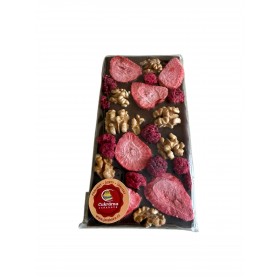 Mléčná čokoláda s lyofilizovaným ovocem a ořechy