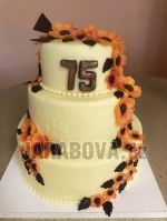 Třípatrový dort s květy č. F13